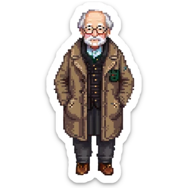 grandpa in a coat sticker