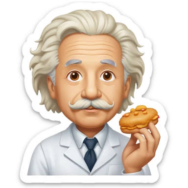 Einstein while eating mcnuggets sticker