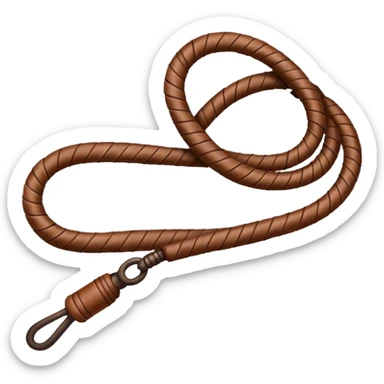Whip – coiled leather whip. sticker