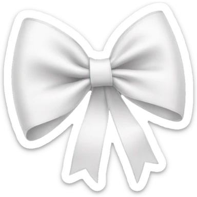 White aesthetic bow sticker