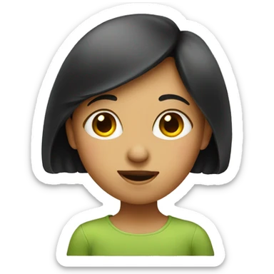 a girl with a big nose sticker