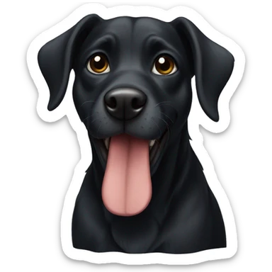 Black dog sticker