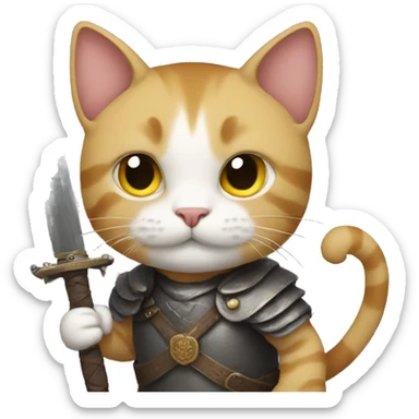 Cat with a sword sticker