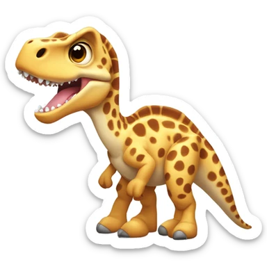 Cute animated baby T. rex with spots of a giraffe  sticker