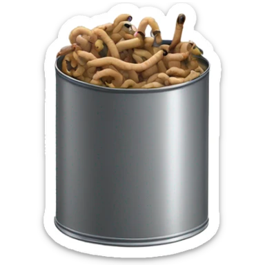 Open can full of worms sticker