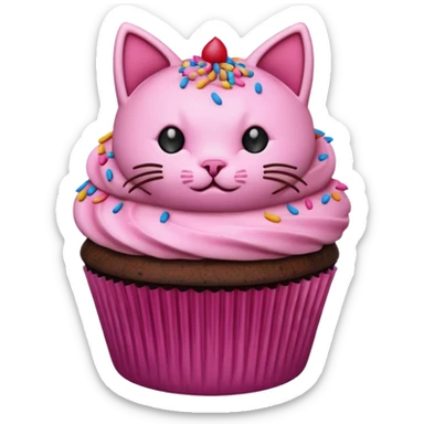 cat cupcake pink funny sticker