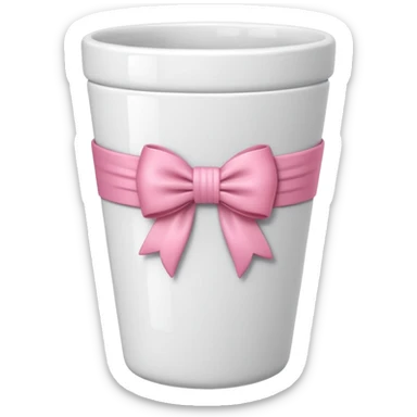 vaso branco com laço rosa sem flores sticker