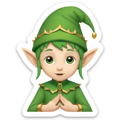 Tiny elf baby with pointy ears and hat sticker