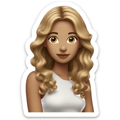 Beautiful model with light brown hair  sticker