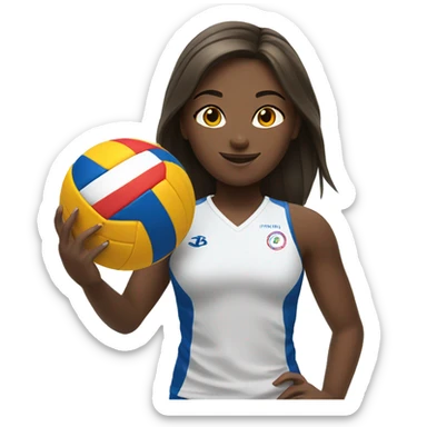 summer olympics girl playing volleyball sticker