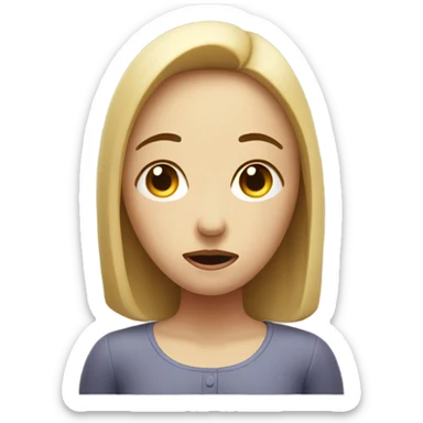 Sighing female sticker