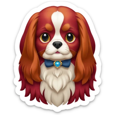 ruby colored king charles cavalier sticker