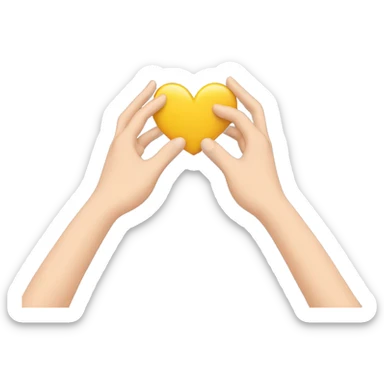 hands making a heart shape sticker
