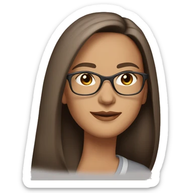 50 years old
long brown hair with straight styling
light skin
glasses with refined frame
Brown almond eyes with cat eye liner sticker