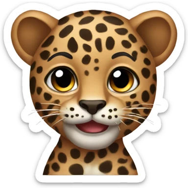 Leopard bow sticker