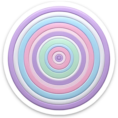 A bullseye target with pastel spring colors: pink, light blue, lavender, and light green rings sticker