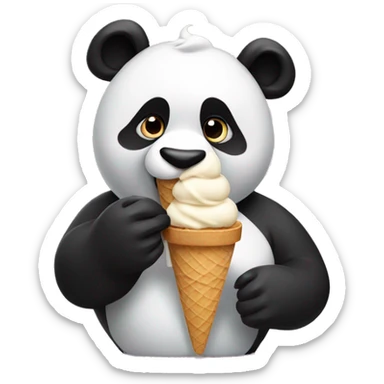 Panda eating ice cream sticker