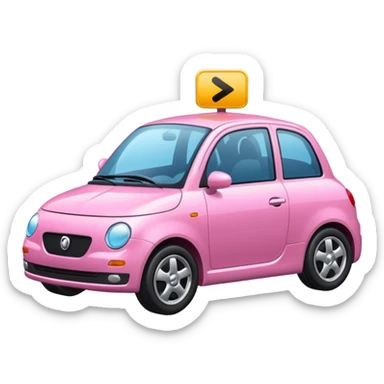 Car that is pink and cute sticker