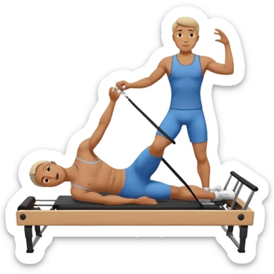 Man doing Pilates on the reformer sticker