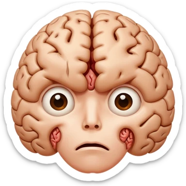 Brain looks like hero and he is shoked sticker