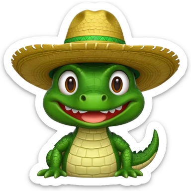 caiman con sombrero sticker