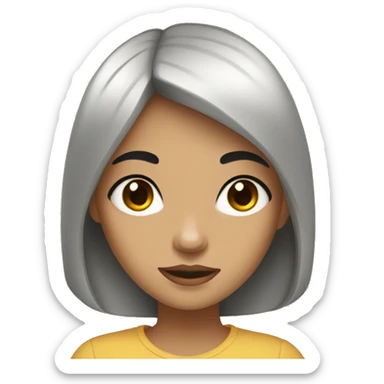 girl with black hair and hazel eyes sticker