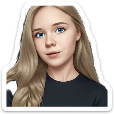 smiling girl with blue eyes sticker