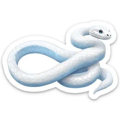 Make a pack of stickers for telegram with cartoon style snake white Texas striped snake. It is a white snake with blue eyes. It should be completely white with beautiful snow-white scales. Completely the entire snake is pure white. sticker