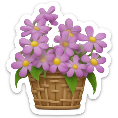 Flowers in basket sticker