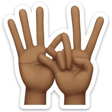 Peace sign with hands and kissy face sticker