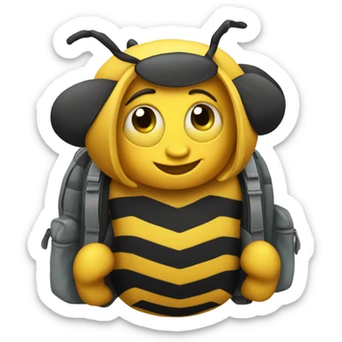 bumblebee with a backpack  sticker