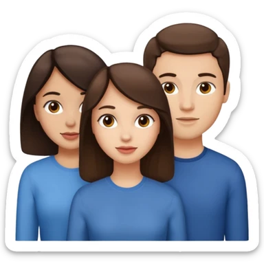 2 girls 1 guy brunettes  sticker