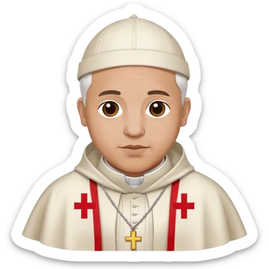 The pope wearing a robe with a Chicago flag sticker