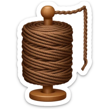 brown yarn on a bobbin sticker