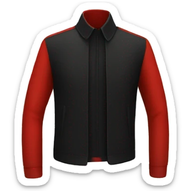 Red shirt with a black jacket around it sticker