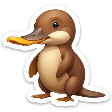 cute platypus with duck bill and beaver tail sticker