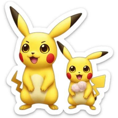 Picachu con corzones enmlos ojos sticker