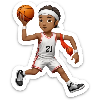 drunk black guy with headband playing basketball sticker