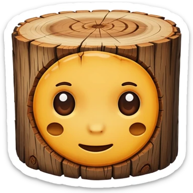 wood log sticker