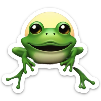 frog emoticon green modern sunset sticker