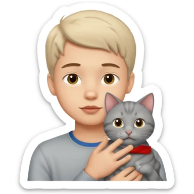 boy with lips with cat 🐱 in his mouth sticker