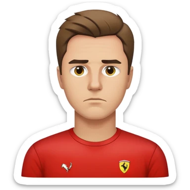 depressed man wearing a Ferrari t-shirt sticker