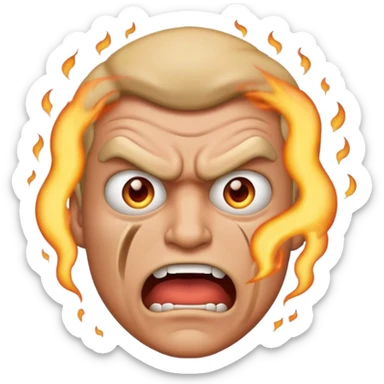 guy steaming mad emoji sticker