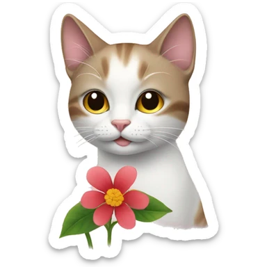 Cat wih a flower sticker