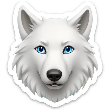 White wolf blue eyes sticker