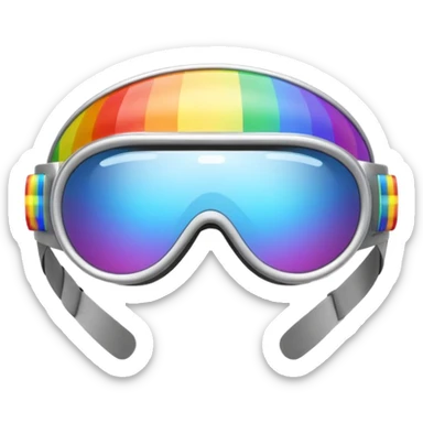 silver simulation rainbow visor goggles sticker
