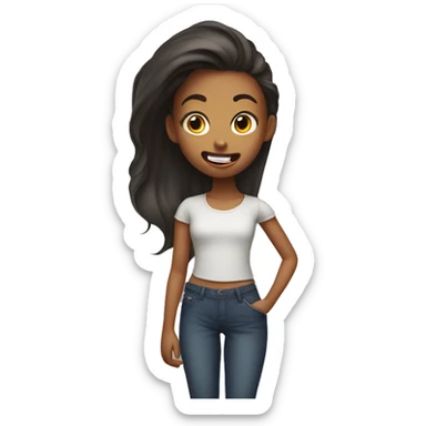 Girl has her tongue out  sticker