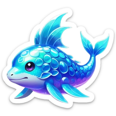 Elemental water type magical colorful exotic animesque Pokémon-Fakémon-animal-creature sticker