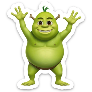 Mike wazowski but with shreks head but Mike still keeps his arms and legs sticker