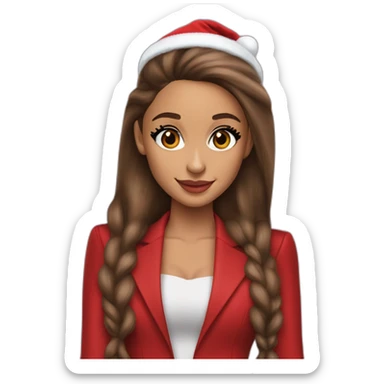 realistic ariana grande wearing a skinny christmas red suit sticker